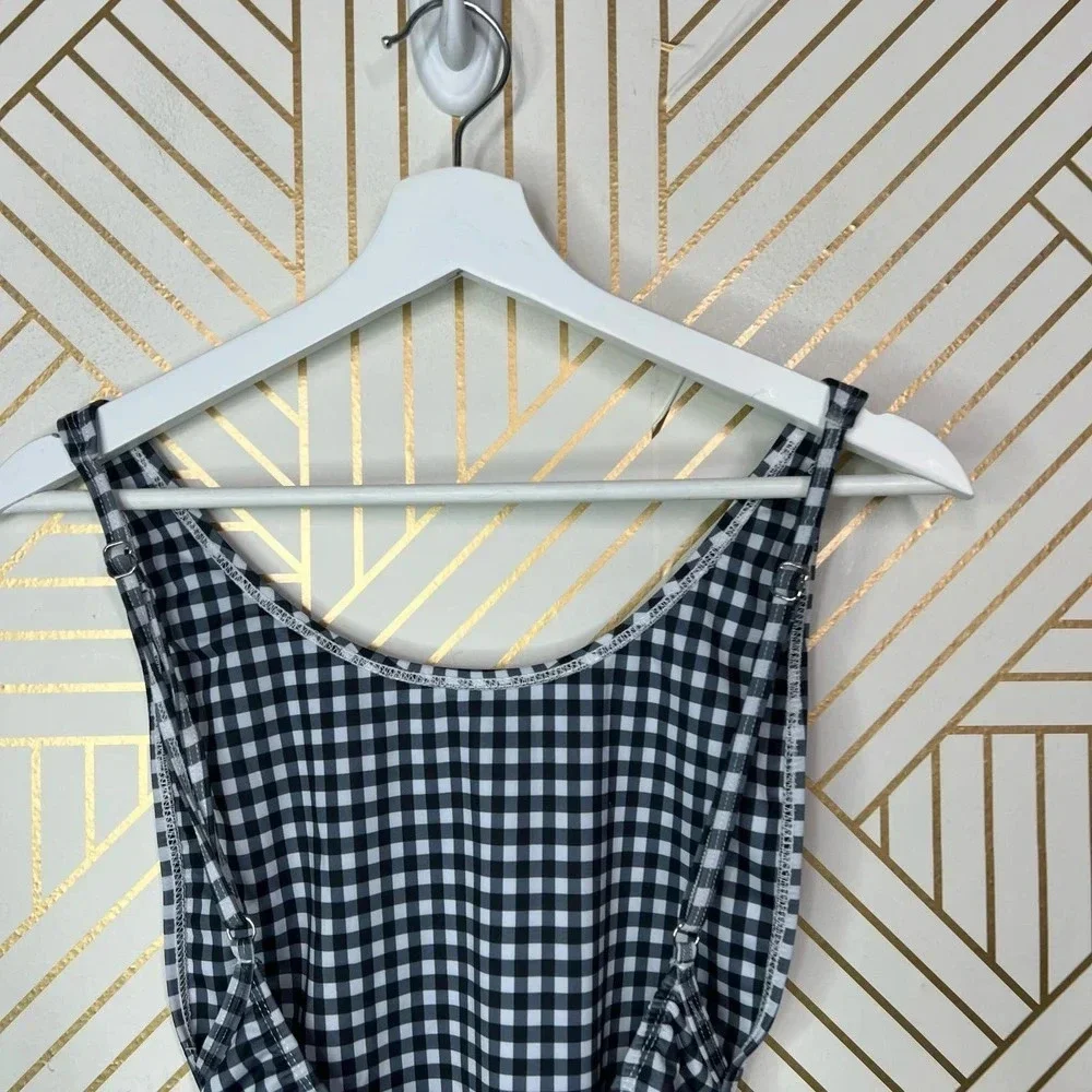 Lioness The Bo Derek Gingham One Piece Swimsuit‎ in Black Size XS
